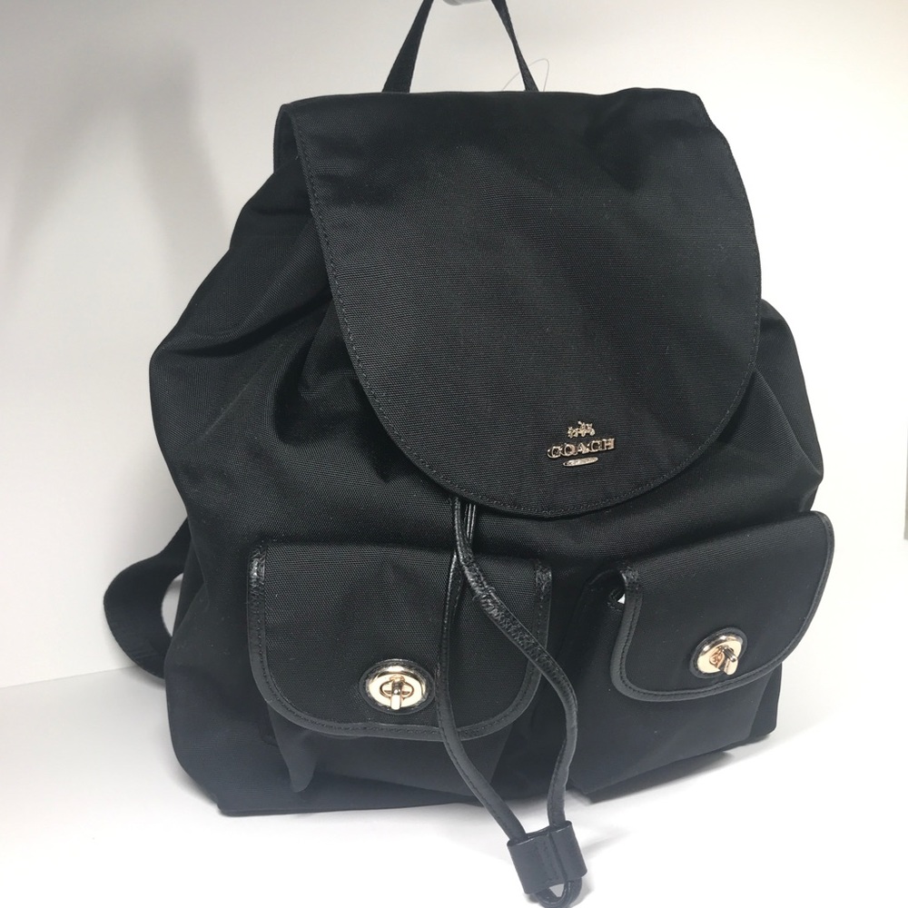 COACH black NYLON BACKPACK